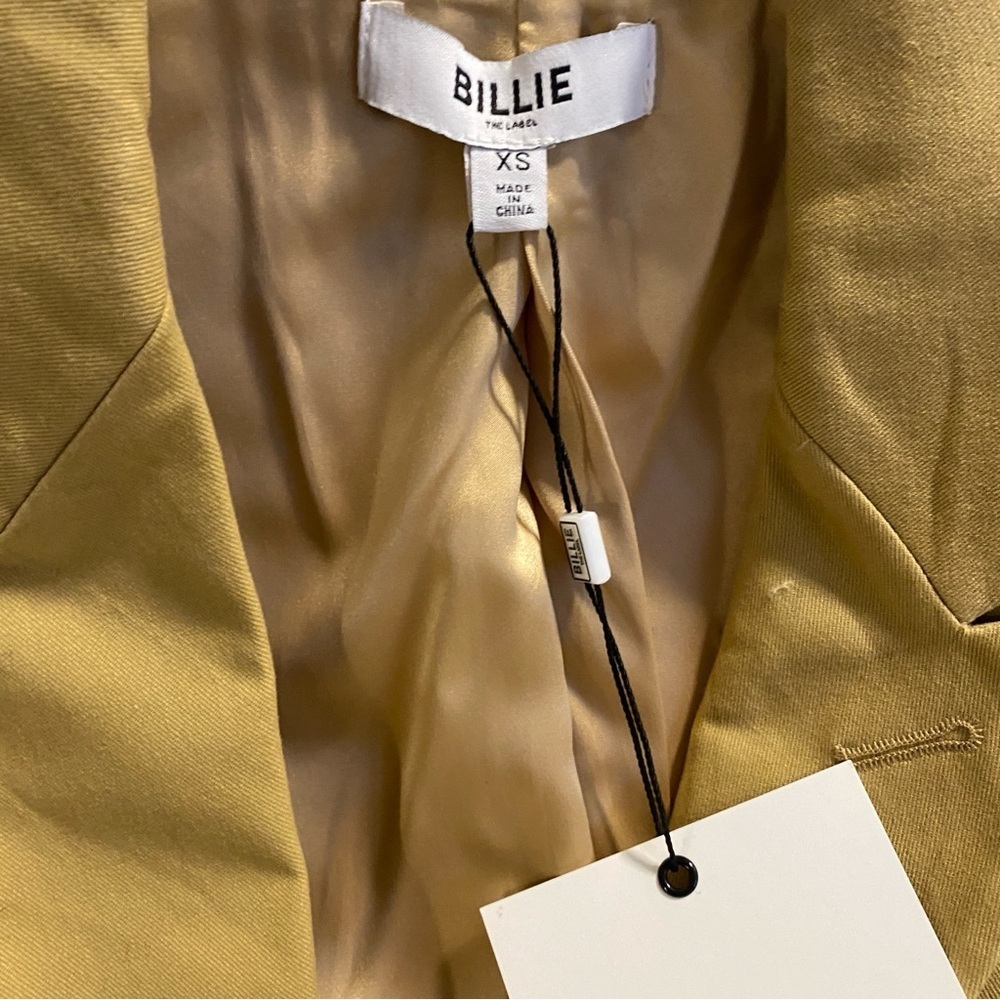 NWT Billie The Label Women's Yellow/Khaki Diana Blazer - Size XS - Picture 9 of 16